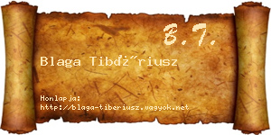 Blaga Tibériusz névjegykártya